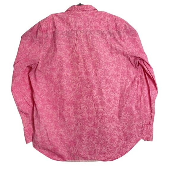 Robert Graham Classic Fit Men Pink Paisley Flip Cuff Button Up Dress Shirt Large - Picture 2 of 7
